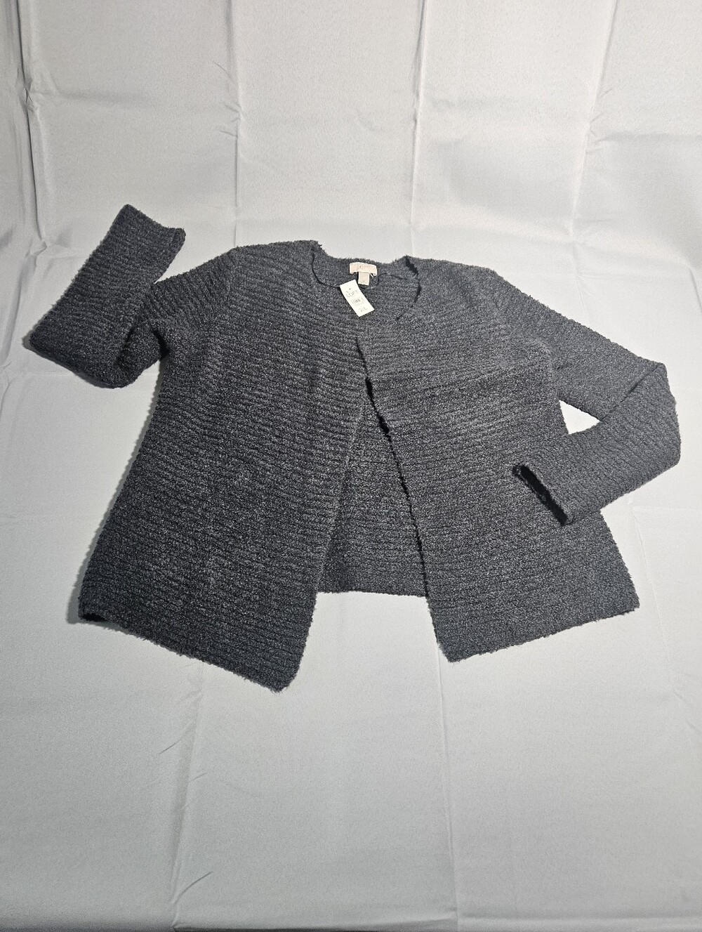 Loft Outlet Dark Academia Minimalist Soft Closed Knit Gray Open Cardigan Sz XL
